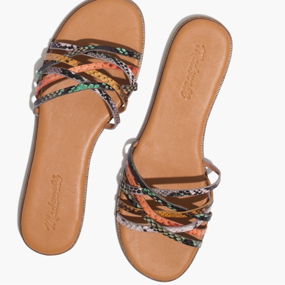 Madewell 7 Women's snakeskin Tracie Multicolor Strappy Sandals